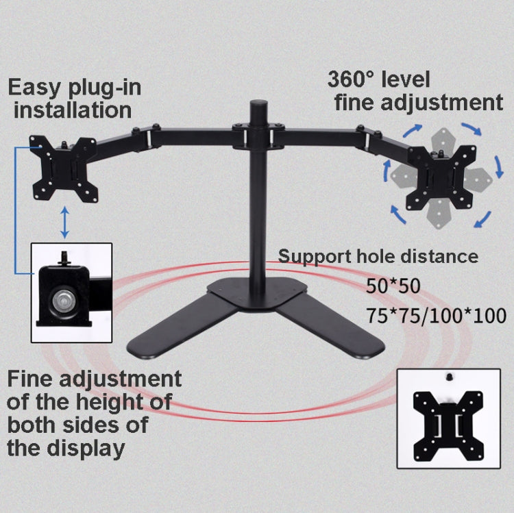 Desktop Lifting Monitor Stand Bracket Dual Screen Desk Base - TV Brackets & Mounts by buy2fix | Online Shopping UK | buy2fix