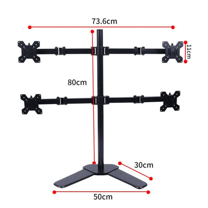 Desktop Lifting Monitor Stand Bracket Four Screen  Desk Base - TV Brackets & Mounts by buy2fix | Online Shopping UK | buy2fix