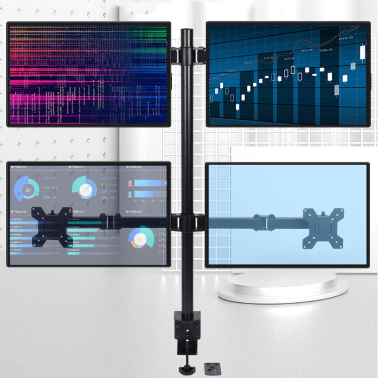 Desktop Lifting Monitor Stand Bracket Four Screen Table Clip - TV Brackets & Mounts by buy2fix | Online Shopping UK | buy2fix