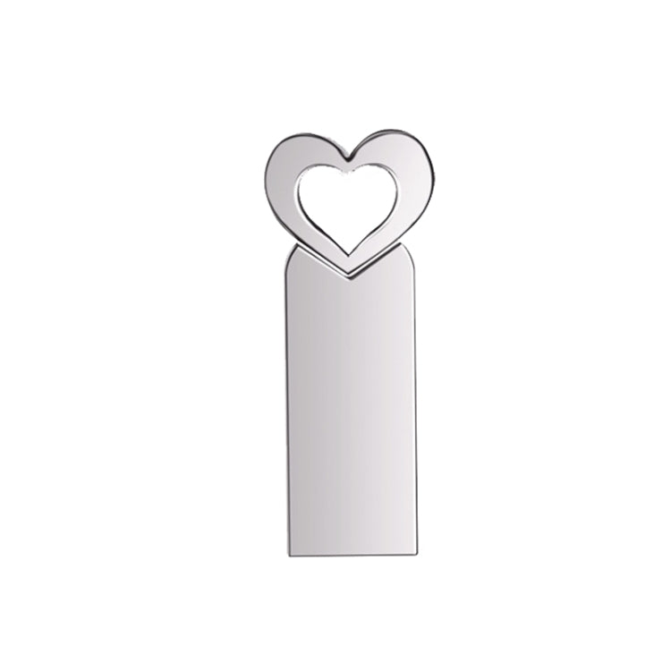 Zshqu2 Heart-Shaped USB 2.0 High Speed Metal USB Flash Drives, Capacity: 4GB(White) by buy2fix