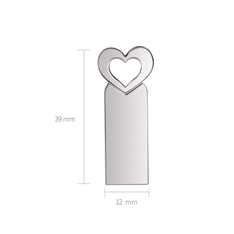 Zshqu2 Heart-Shaped USB 2.0 High Speed Metal USB Flash Drives, Capacity: 4GB(White) by buy2fix