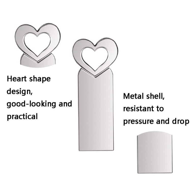 Zshqu2 Heart-Shaped USB 2.0 High Speed Metal USB Flash Drives, Capacity: 4GB(White) by buy2fix