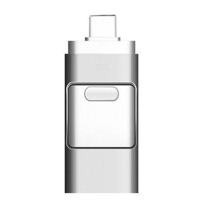 256GB Type-C + 8 Pin + USB 3.0 3 In 1 OTG Metal USB Flash Drive(Silver) by buy2fix