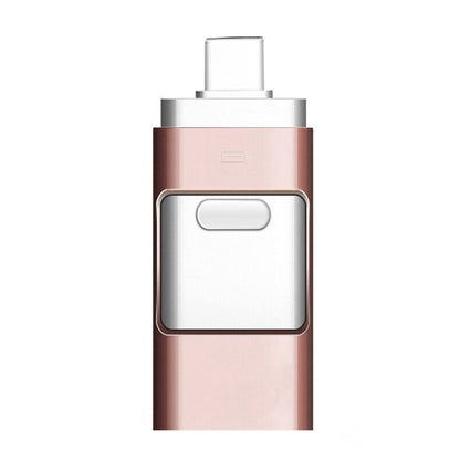 256GB Type-C + 8 Pin + USB 3.0 3 In 1 OTG Metal USB Flash Drive(Rose Gold) by buy2fix
