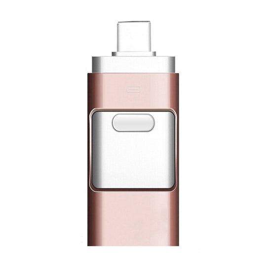 256GB Type-C + 8 Pin + USB 3.0 3 In 1 OTG Metal USB Flash Drive(Rose Gold) by buy2fix