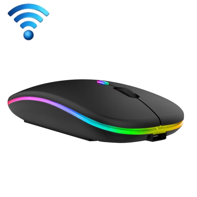 C7002 2400DPI 4 Keys Colorful Luminous Wireless Mouse, Color: 2.4G Black by buy2fix
