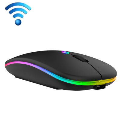 C7002 2400DPI 4 Keys Colorful Luminous Wireless Mouse, Color: 2.4G Black by buy2fix