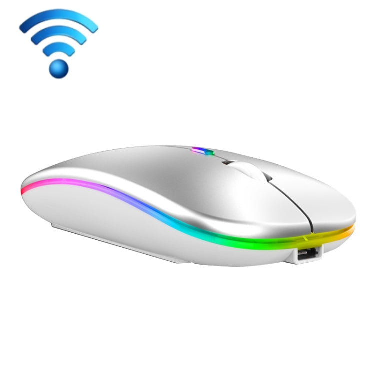 C7002 2400DPI 4 Keys Colorful Luminous Wireless Mouse, Color: 2.4G Silver Gray by buy2fix