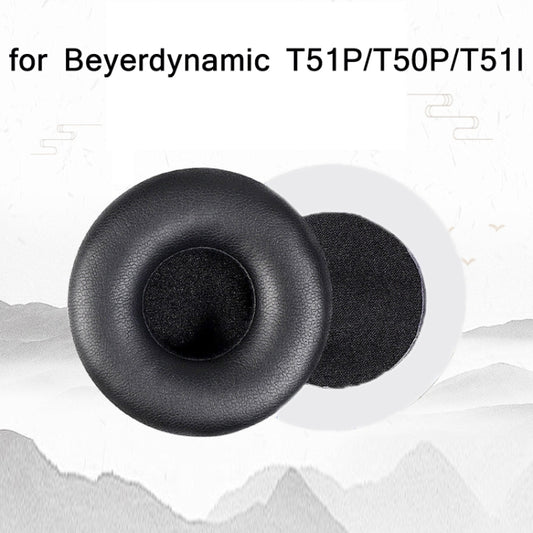 2pcs Protein Skin Sponge Earphone Cover For Beyerdynamic T51P/T50P/T51I(Black) - Earmuff & Pad by buy2fix | Online Shopping UK | buy2fix