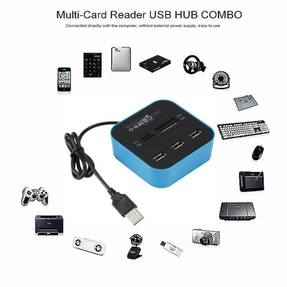 7 In 1 COMBO USB 2.0 HUB Reader(7-ports) by buy2fix