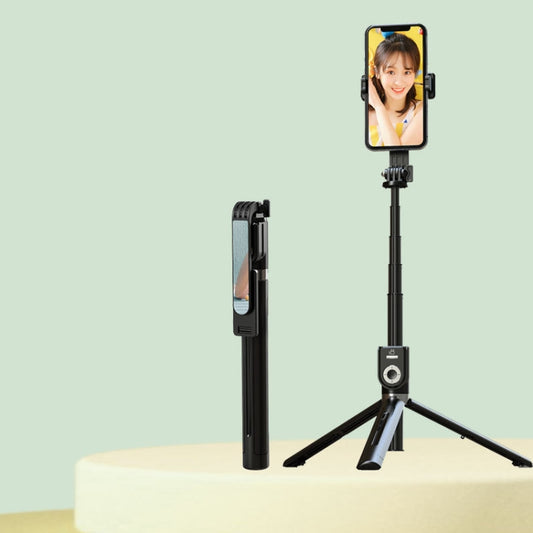 P81 1.7m Integrated Bluetooth Selfie Stick With TIKTOK Remote Control Makeup Mirror - Selfie Sticks by buy2fix | Online Shopping UK | buy2fix