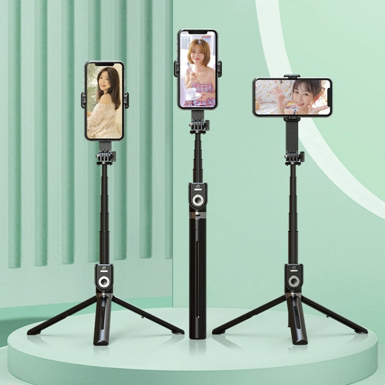 P81 1.7m Integrated Bluetooth Selfie Stick With TIKTOK Remote Control Makeup Mirror - Selfie Sticks by buy2fix | Online Shopping UK | buy2fix