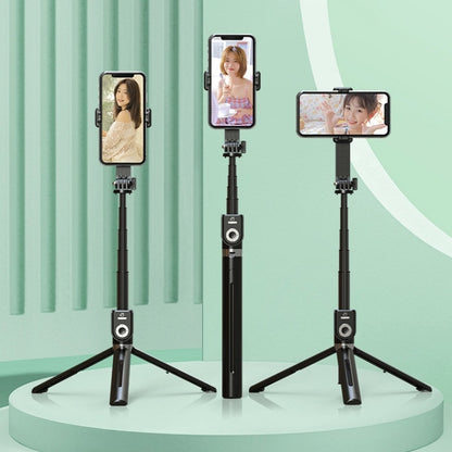 P81 1.7m Integrated Bluetooth Selfie Stick With TIKTOK Remote Control Makeup Mirror - Selfie Sticks by buy2fix | Online Shopping UK | buy2fix