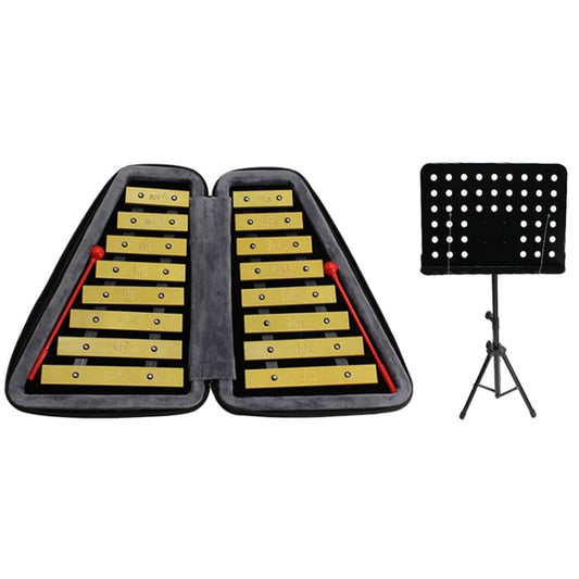 JZ-35 16-Tone Double Row Carillon Orff Percussion Instrument, Color: Golden With Shelf - Percussion Accessories by buy2fix | Online Shopping UK | buy2fix