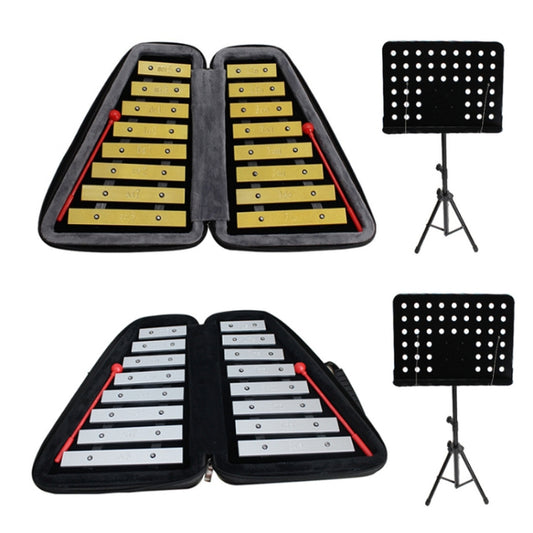 JZ-35 16-Tone Double Row Carillon Orff Percussion Instrument, Color: Golden With Shelf - Percussion Accessories by buy2fix | Online Shopping UK | buy2fix