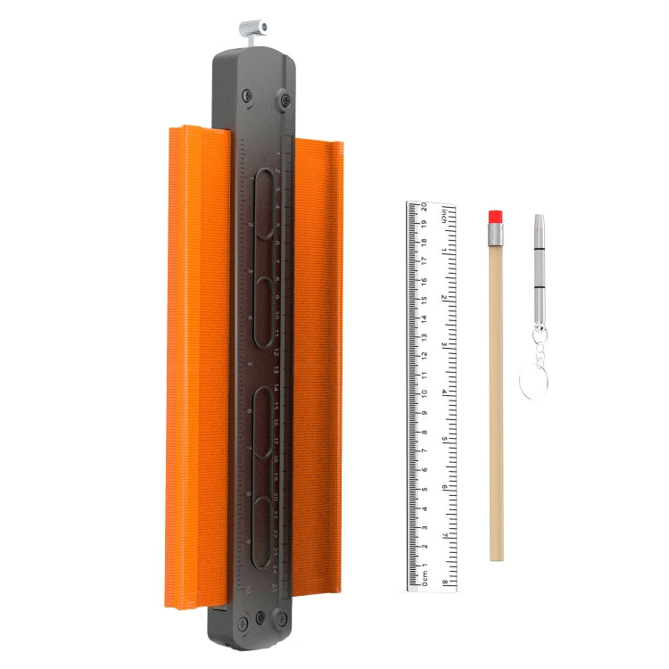 10 inch+Straight Ruler+Pencil+Screwdriver Metal Profile Regular Utensils Contour With Lock - Measuring Tools by buy2fix | Online Shopping UK | buy2fix