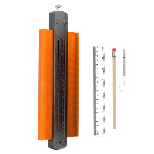10 inch+Straight Ruler+Pencil+Screwdriver Metal Profile Regular Utensils Contour With Lock - Measuring Tools by buy2fix | Online Shopping UK | buy2fix