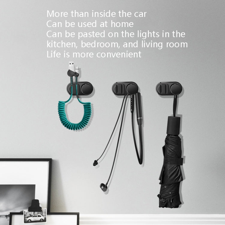 3 PCS Car Sticky Storage Data Cable Hook(Black) by buy2fix