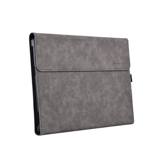 13 inch Leather Tablet Protective Case For Microsoft Surface Pro X, Color: Light Gray by buy2fix