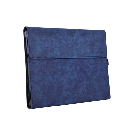 13 inch Leather Tablet Protective Case For Microsoft Surface Pro X, Color: Dark Blue + Power Bag by buy2fix
