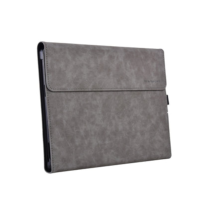 13 inch Leather Tablet Protective Case For Microsoft Surface Pro X, Color: Light Gray + Power Bag by buy2fix