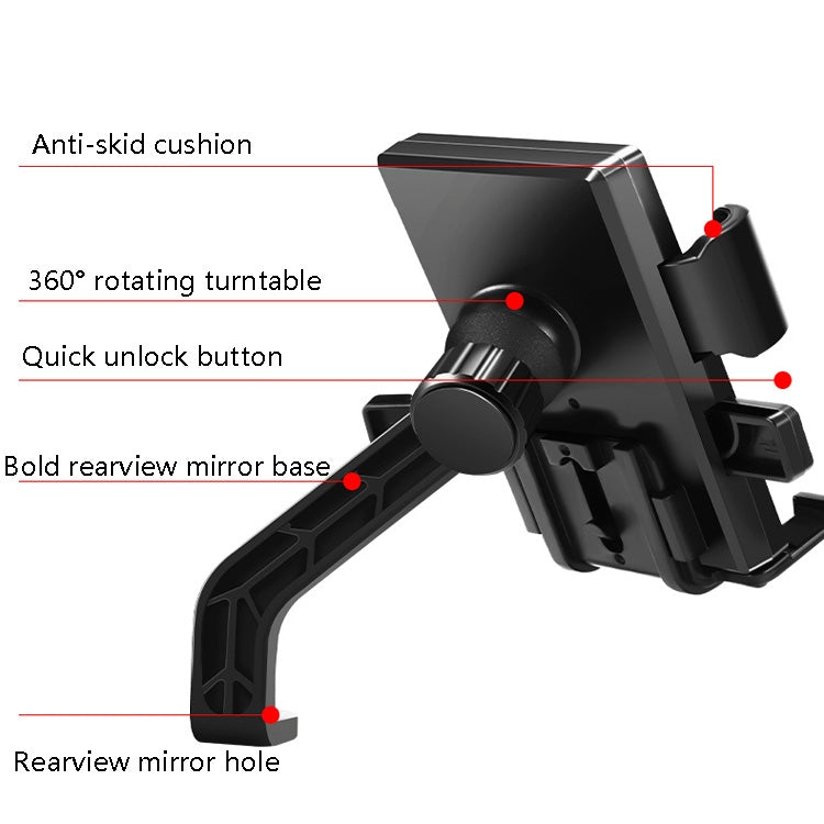 Y02 Electric Bike Mobile Phone Bracket, Style: Rearview Mirror Installation - Holder by buy2fix | Online Shopping UK | buy2fix