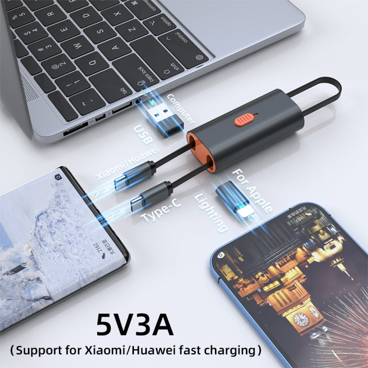 4 in 1 Retractable Fast Charging Data Cable with OTG Adapter Function - Multifunction Cable by buy2fix | Online Shopping UK | buy2fix