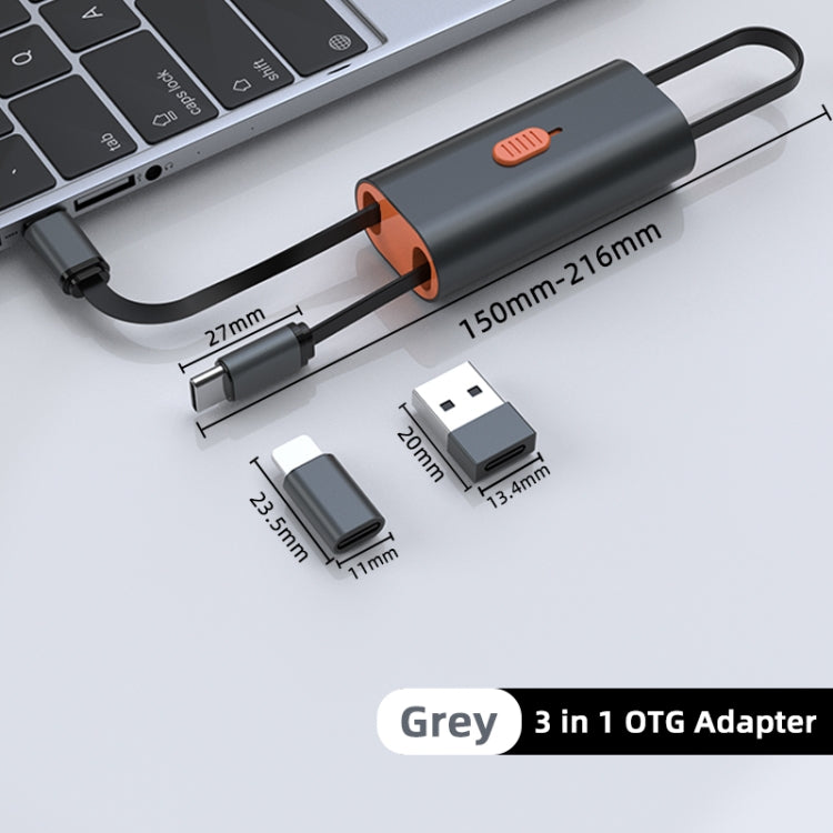 4 in 1 Retractable Fast Charging Data Cable with OTG Adapter Function - Multifunction Cable by buy2fix | Online Shopping UK | buy2fix