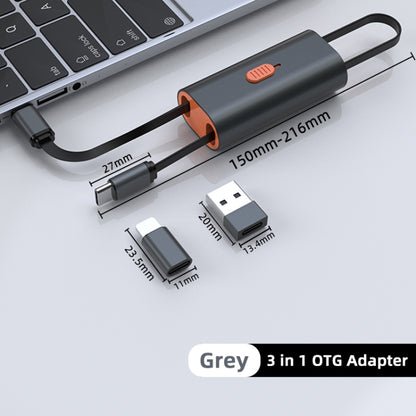 4 in 1 Retractable Fast Charging Data Cable with OTG Adapter Function - Multifunction Cable by buy2fix | Online Shopping UK | buy2fix