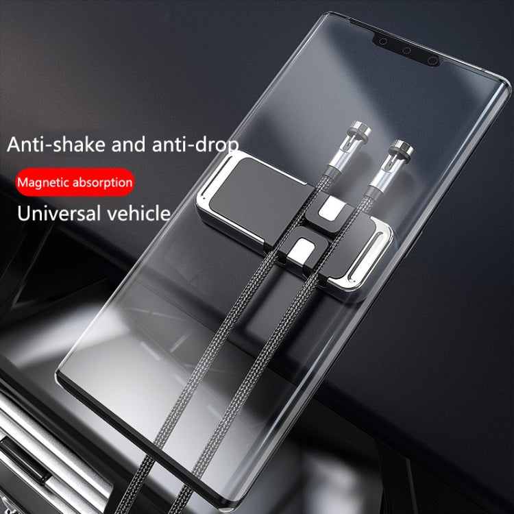 S15 Magnetic Aluminum Alloy Bracket Data Cable Storage Sticker Car Phone Holder(Silver) by buy2fix