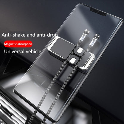 S15 Magnetic Aluminum Alloy Bracket Data Cable Storage Sticker Car Phone Holder(Silver) by buy2fix