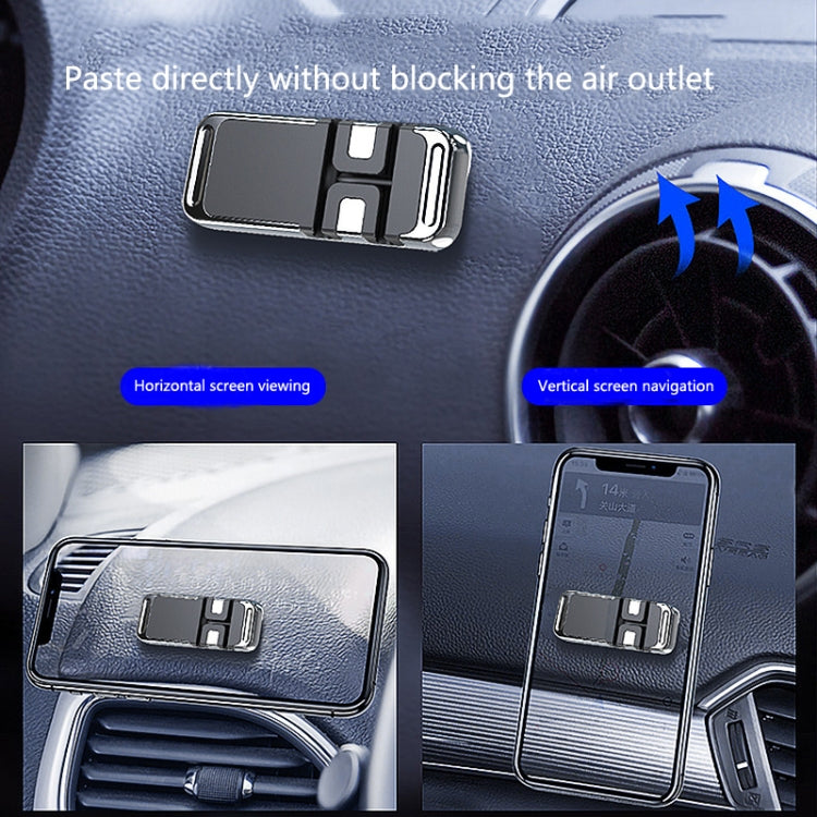 S15 Magnetic Aluminum Alloy Bracket Data Cable Storage Sticker Car Phone Holder(Silver) by buy2fix