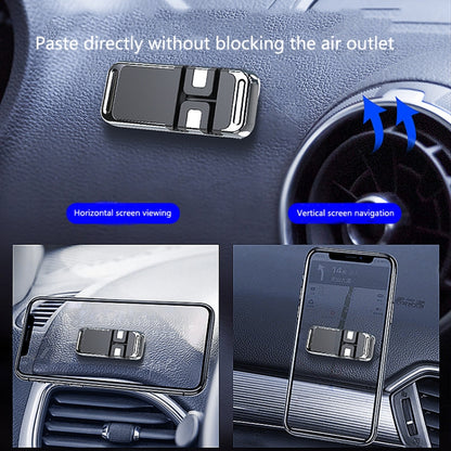 S15 Magnetic Aluminum Alloy Bracket Data Cable Storage Sticker Car Phone Holder(Silver) by buy2fix