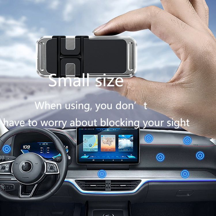 S15 Magnetic Aluminum Alloy Bracket Data Cable Storage Sticker Car Phone Holder(Silver) by buy2fix