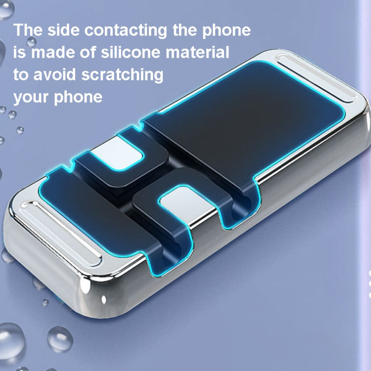 S15 Magnetic Aluminum Alloy Bracket Data Cable Storage Sticker Car Phone Holder(Silver) by buy2fix