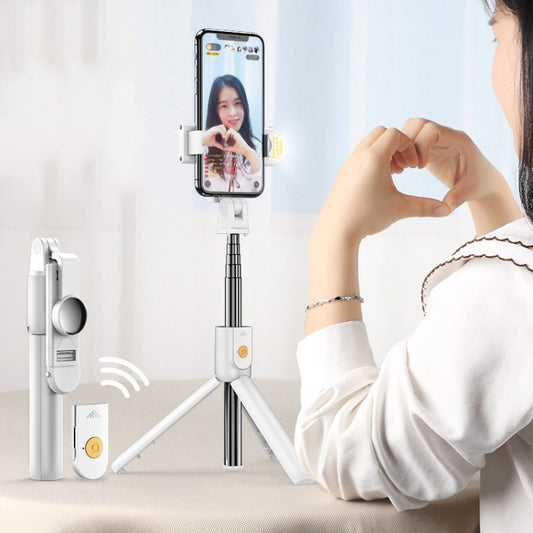 Mobile Phone Bluetooth Selfie Stick Live Bracket, Specification: K10S (With Fill Light White) - Selfie Sticks by buy2fix | Online Shopping UK | buy2fix