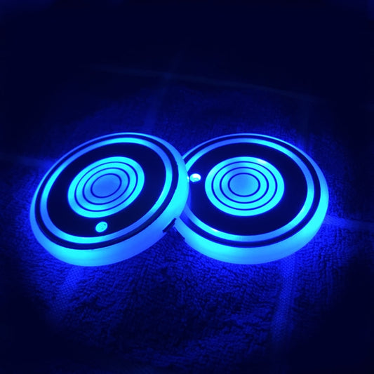 1 Pair 68mm LED Smart Light-Emitting Coaster Light Car Cup Slot Atmosphere Light(Brick) - Car Drink Holders by buy2fix | Online Shopping UK | buy2fix