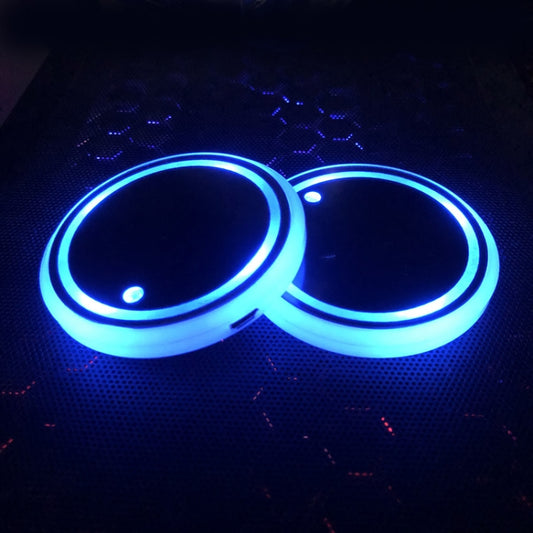 1 Pair 68mm LED Smart Light-Emitting Coaster Light Car Cup Slot Atmosphere Light(Modern Technology) - Car Drink Holders by buy2fix | Online Shopping UK | buy2fix