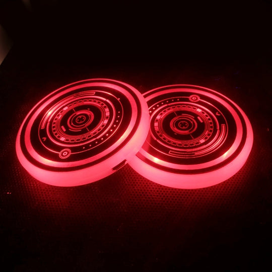 1 paire de lumières LED intelligentes émettant de la lumière, 68 mm, pour voiture, fente pour tasse, lumière d'ambiance (Genesis)
