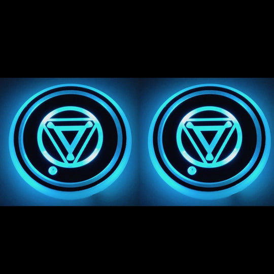 1 paire de lumières LED intelligentes émettant de la lumière, 68mm, lumière d'ambiance pour fente de tasse de voiture (matrice magique)