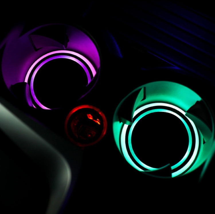 1 Pair 68mm LED Smart Light-Emitting Coaster Light Car Cup Slot Atmosphere Light(Modern Technology) - Car Drink Holders by buy2fix | Online Shopping UK | buy2fix