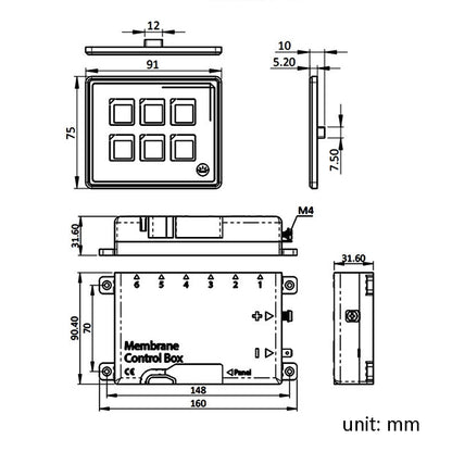 SP5106 RV Yacht Modified 5mm Film Touch 6-Bit Panel Switch - Car Switches by buy2fix | Online Shopping UK | buy2fix