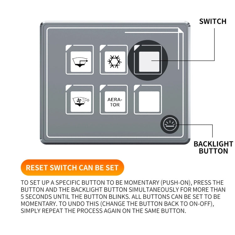 SP5106 RV Yacht Modified 5mm Film Touch 6-Bit Panel Switch - Car Switches by buy2fix | Online Shopping UK | buy2fix