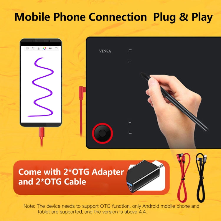 VINSA T608 Can Connected To Mobile Phone Hand-Painted Board, Style: Package 1 by buy2fix