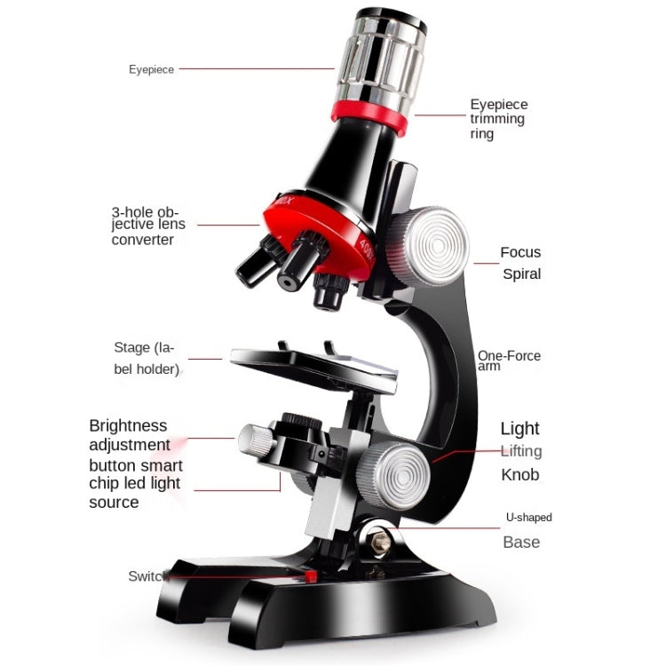 HD 1200 Times Microscope Children Educational Toys(Black) - Digital Microscope by buy2fix | Online Shopping UK | buy2fix