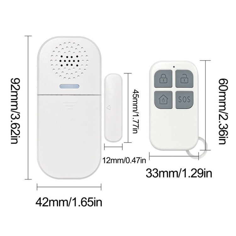 MC-05 130dB Remote Door Magnetic Alarm With Light Reminder - Door Window Alarm by buy2fix | Online Shopping UK | buy2fix