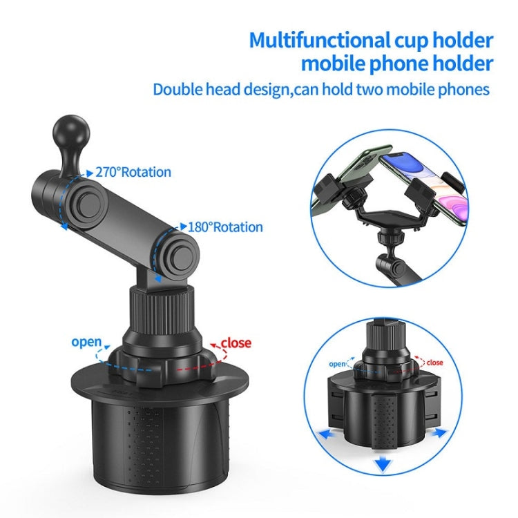 Double Chuck Rotary Multifunctional Cup Holder Mobile Phone Holder(Cup T1) by buy2fix