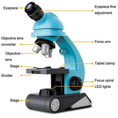 GB002 HD 1200 Times Wide Angle Microscope Children Educational Toys(Blue) - Digital Microscope by buy2fix | Online Shopping UK | buy2fix