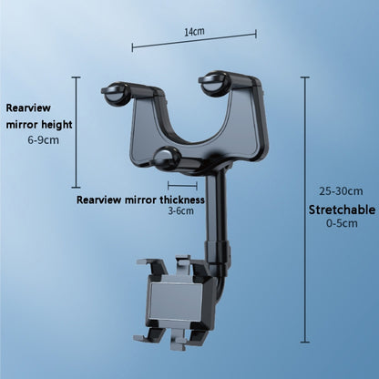 ZJ099 360 Degree Rotating Car Rearview Mirror Phone Holder(Classic Black) by buy2fix