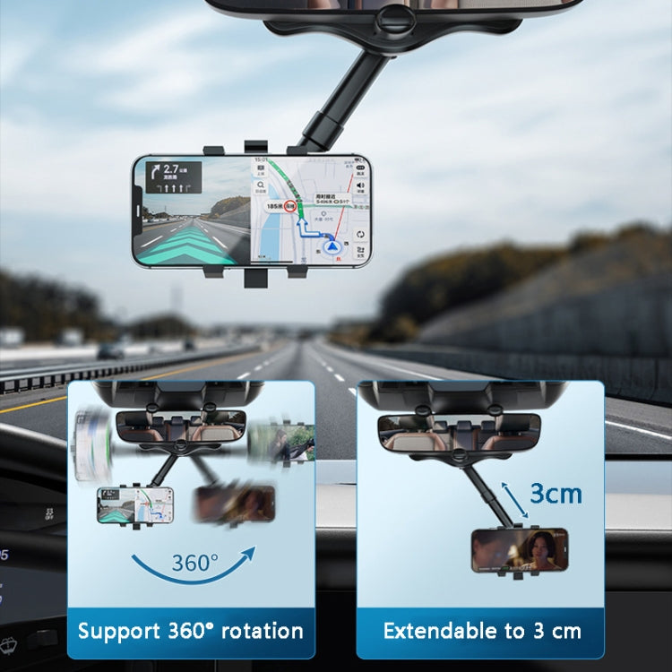 ZJ099 360 Degree Rotating Car Rearview Mirror Phone Holder(Classic Black) by buy2fix